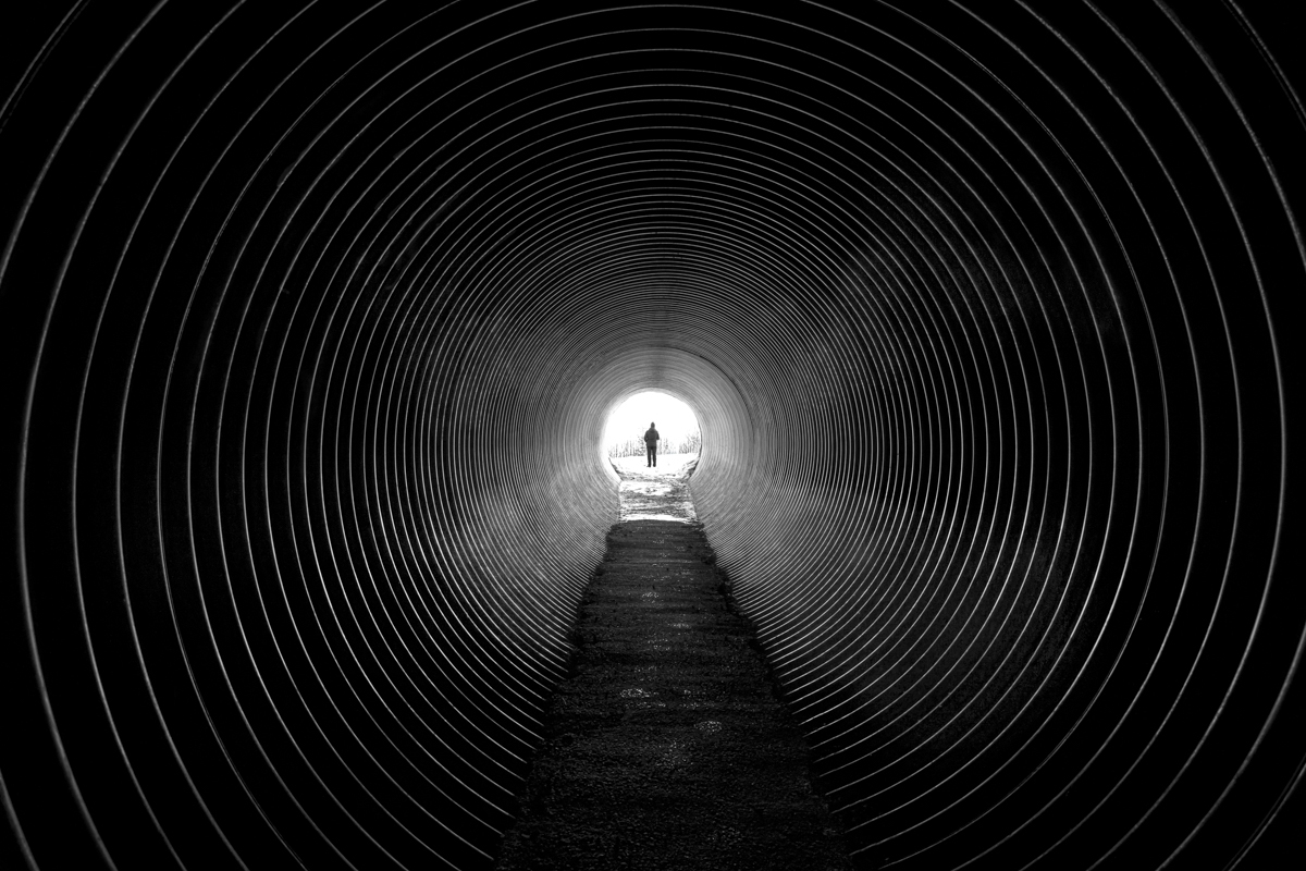 On the way out of the tunnel