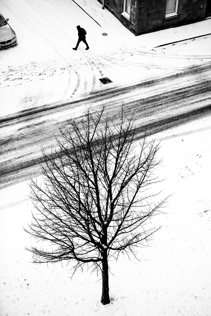 Black and white street