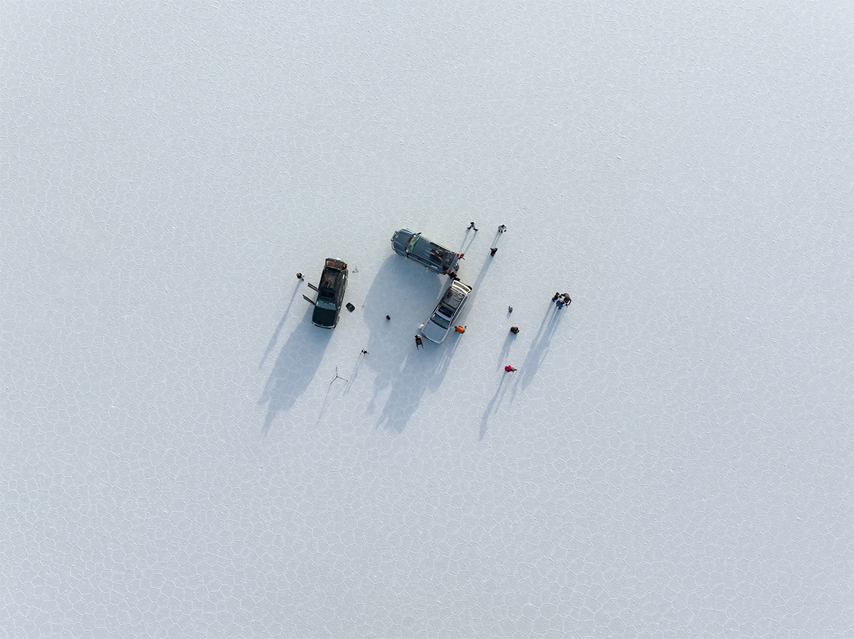 Shadows in the white desert