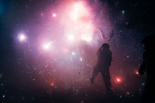 Leaping into the blast